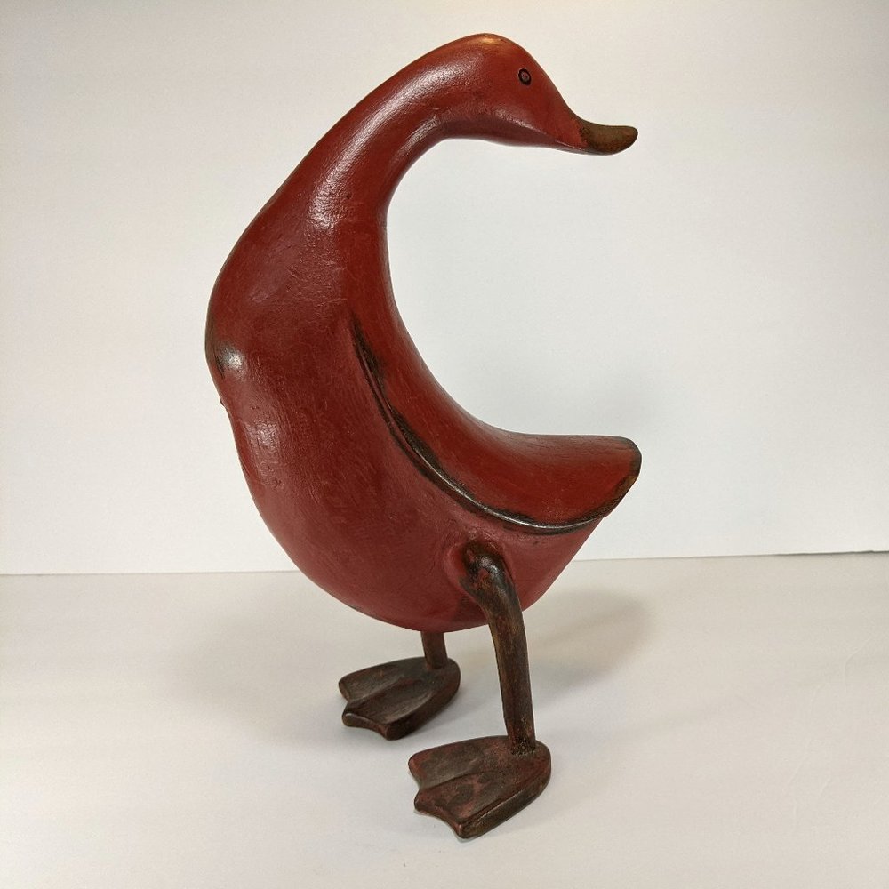 Smith & Hawken Red Wooden Duck Folk Art